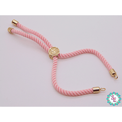 RODIO DORADO CORDON PULSERA ROSADA 3MM 