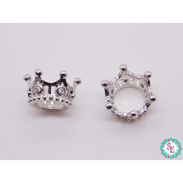 RODIO CORONA PLATEADA PQ REY CIRCON BLANCO 12*7MM 1