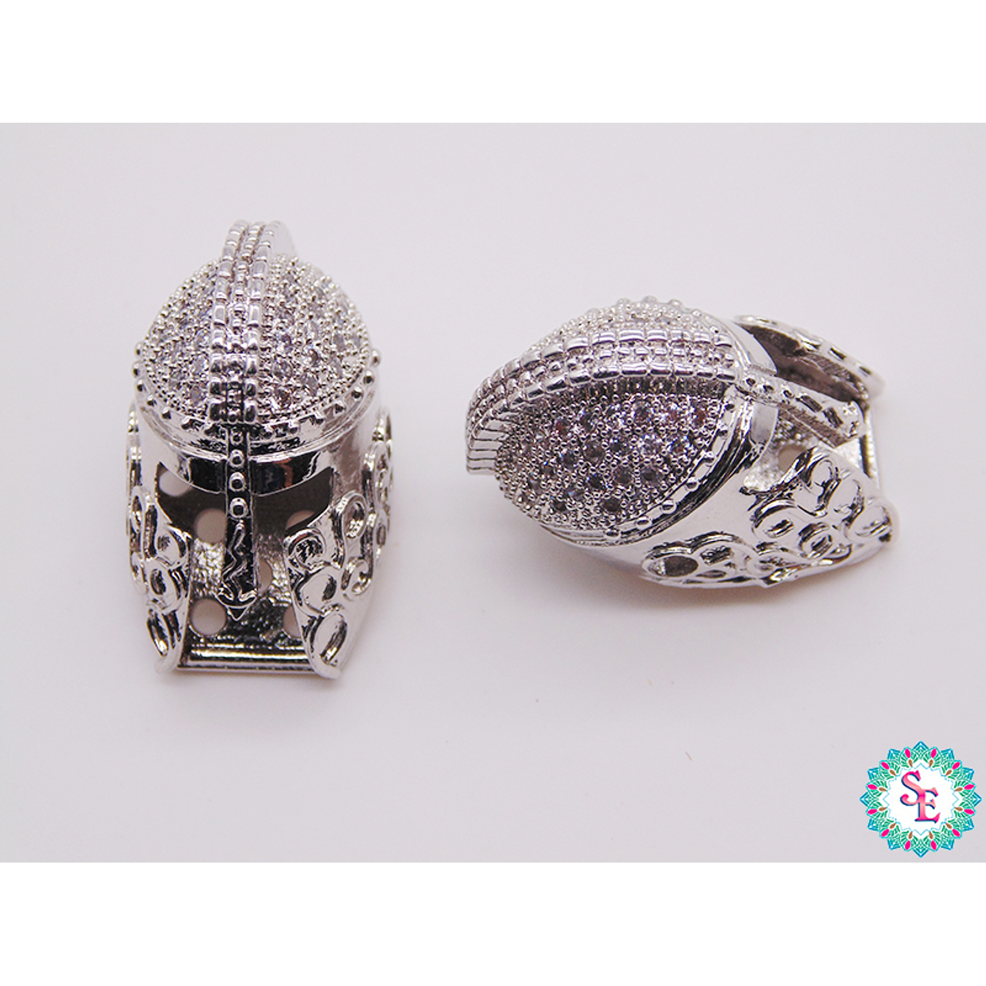 RODIO PLATEADO CASCO GRANDE  CIRCON PLATEADO 12*20MM 1