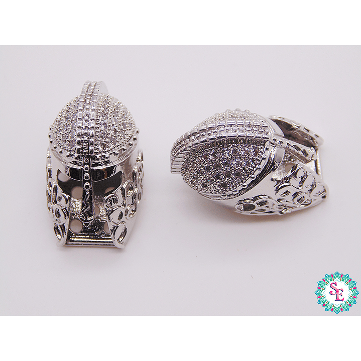 RODIO PLATEADO CASCO GRANDE  CIRCON PLATEADO 12*20MM 1