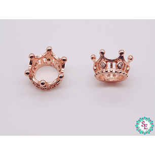 RODIO CORONA ROSADA PQ REY CIRCON BLANCO 12*7MM