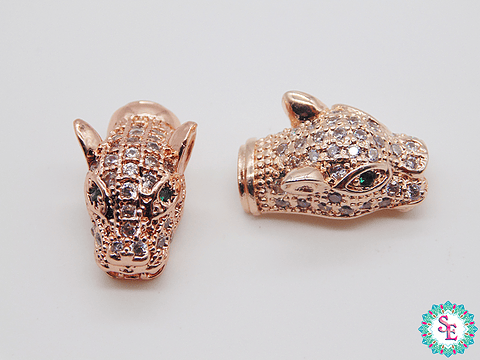 RODIO ROSADO LEOPARDO SEPARADOR CIRCON BLAN 17*10MM