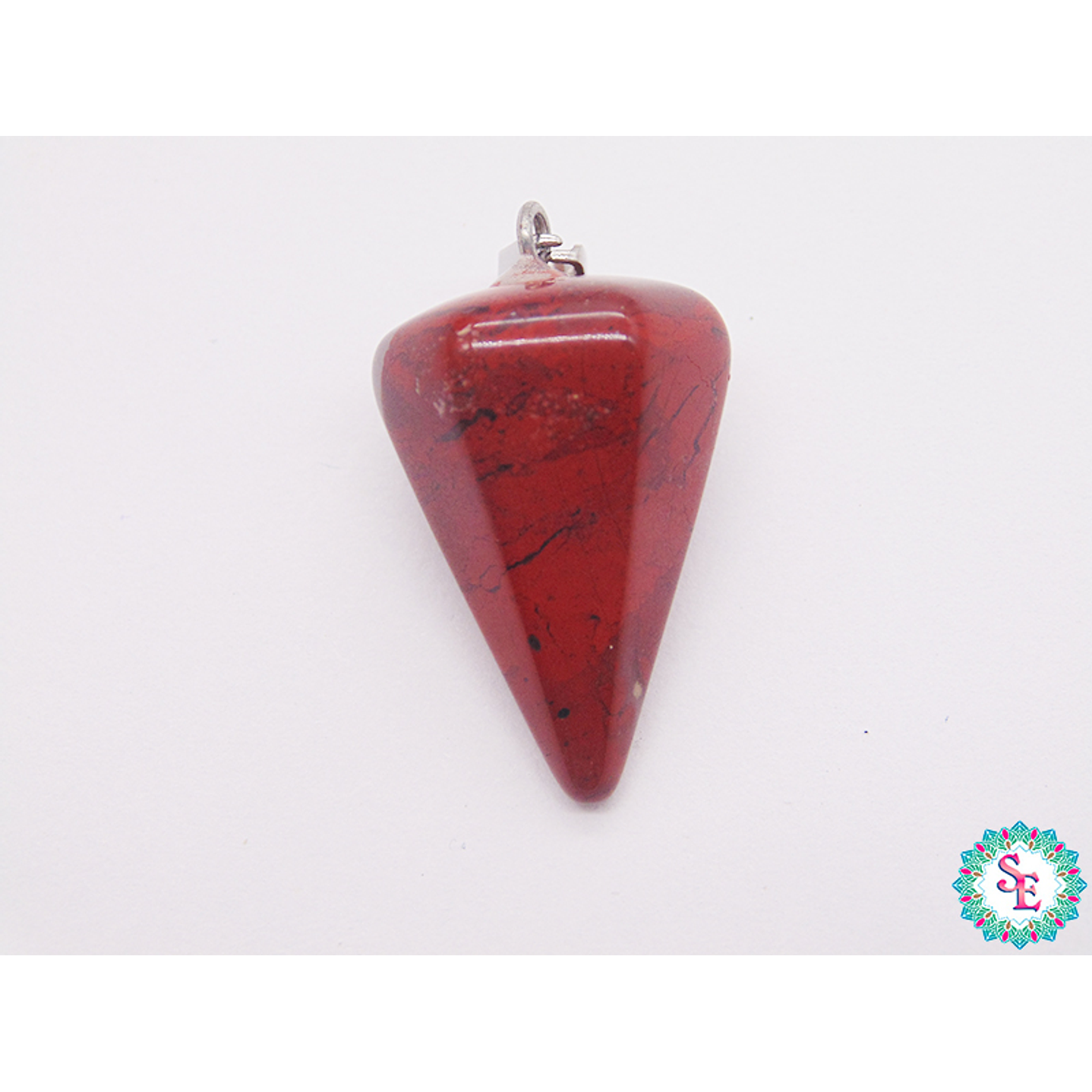 PIEDRA NATURAL PENDULO DIJE 16*24M JASPER ROJO 1