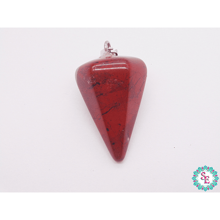 PIEDRA NATURAL PENDULO DIJE 16*24M JASPER ROJO 1