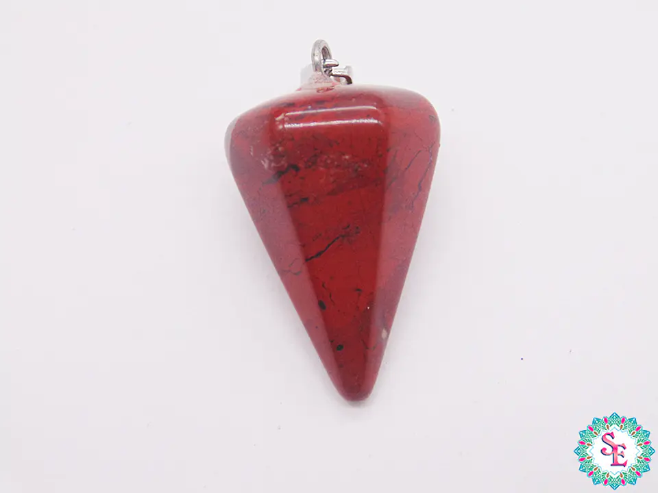 PIEDRA NATURAL PENDULO DIJE 16*24M JASPER ROJO 1