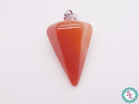 PIEDRA NATURAL PENDULO DIJE 16*24M AGATA CORNALINA