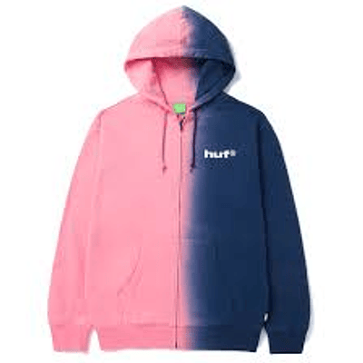 HUF  - SPLIT DYE F/Z HOODIE PINK NAVY