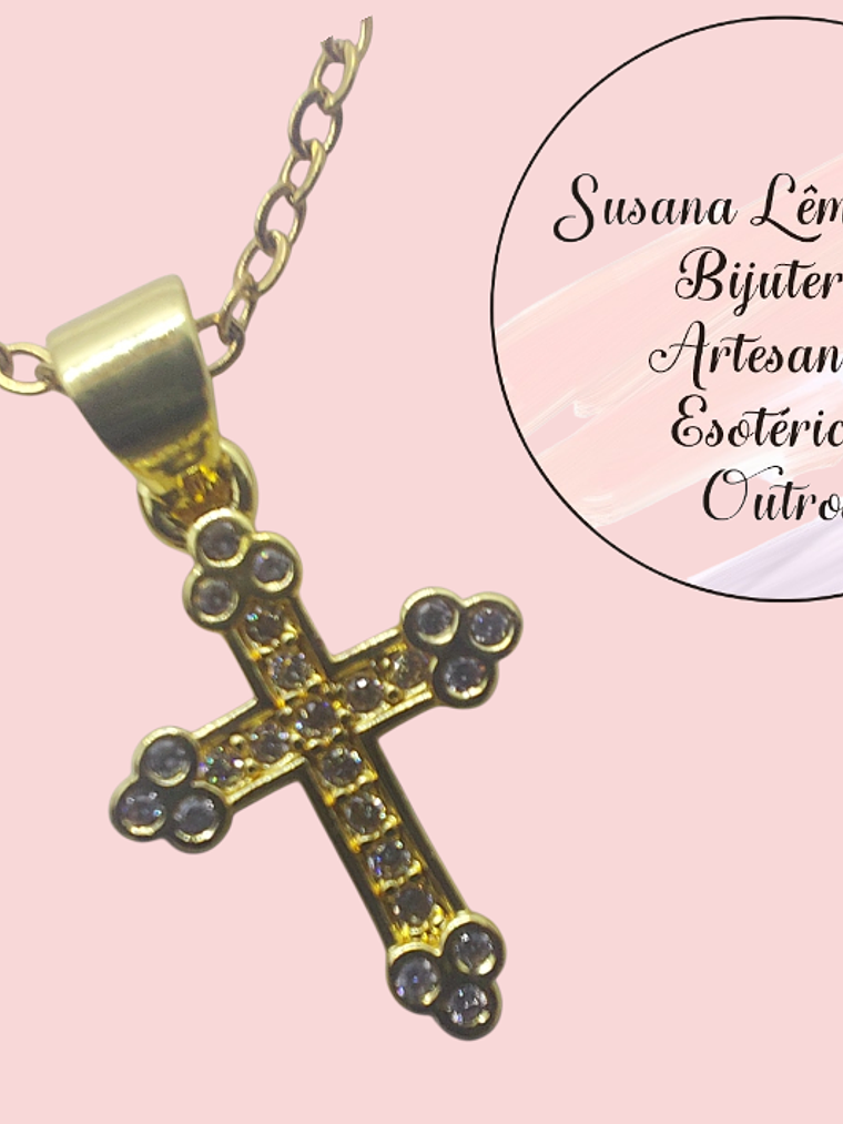 Colar Cruz brilhante  1