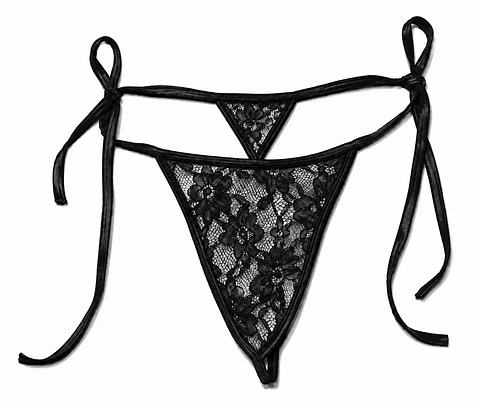 Tanga Bikini de amarrar en blonda