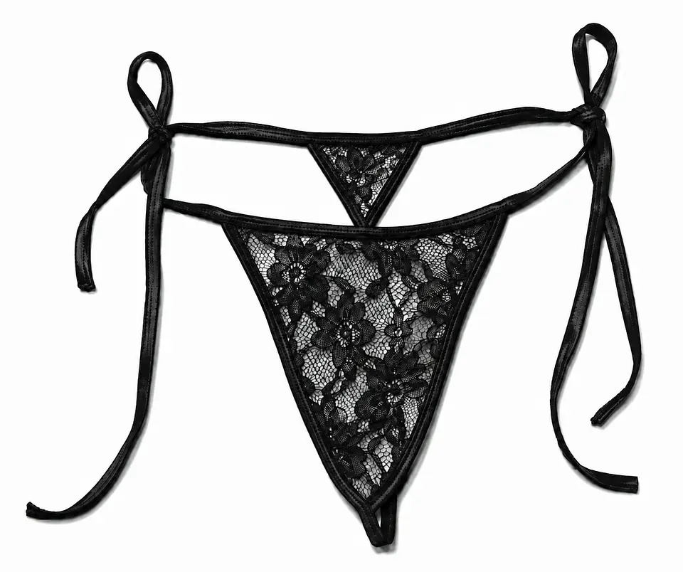 Tanga Bikini de amarrar en blonda 1