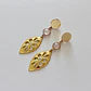 Aros bañados en oro con Cuarzo rosado. - Miniatura 1