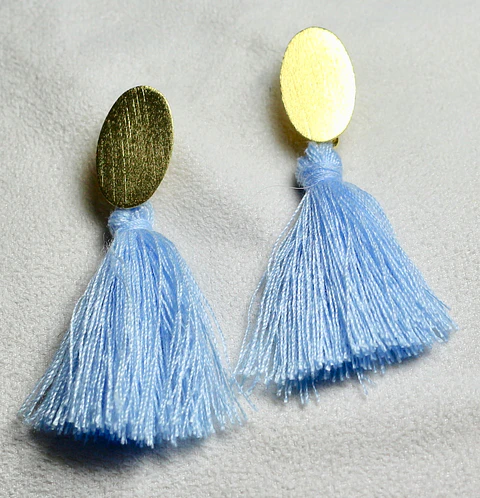 Aros bañados en oro con Borla Celeste.