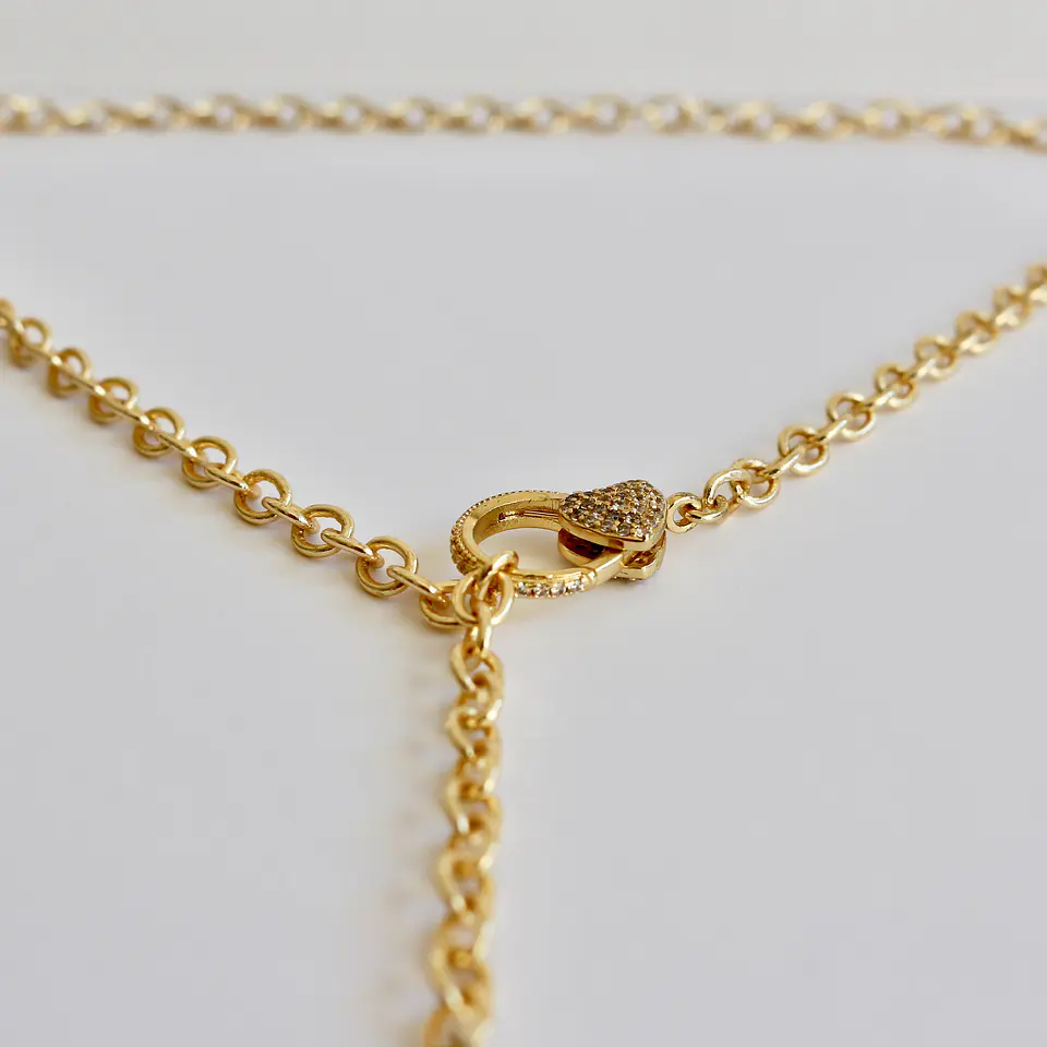 Collar bañado en oro con Calcedonia Celeste. 3