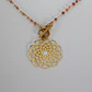 Collar bañado en oro con Agatas terracota y Mandala calada. - Miniatura 3