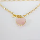 Collar bañado en oro con Cuarzo Rosado. - Miniatura 1