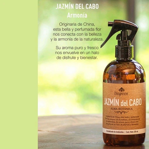 Jazmín del Cabo BioGreen Aromatizador Línea Botánica  330ml