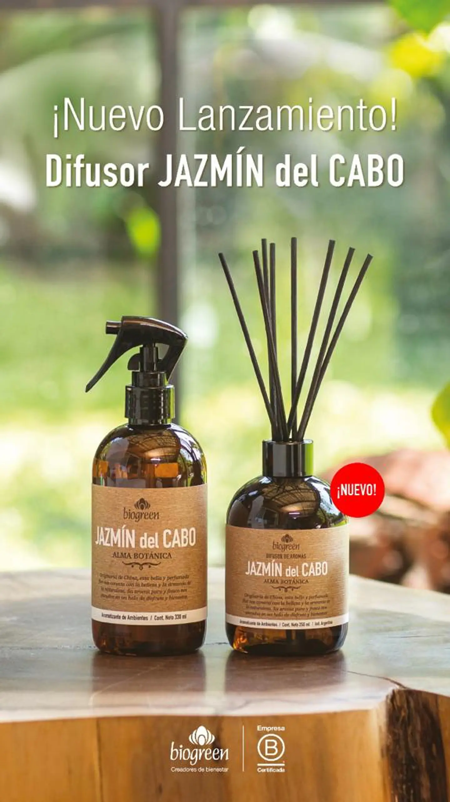 Jazmín del Cabo BioGreen Difusor Línea Botánica  250ml 2
