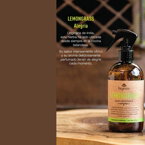 Lemongrass BioGreen Aromatizador Línea Botánica  330ml
