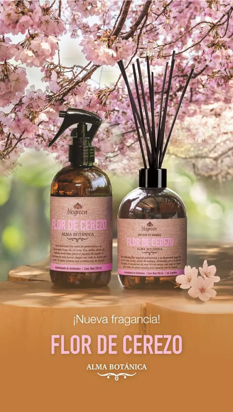 Flor de Cerezo BioGreen Difusor Línea Botánica  250ml 1