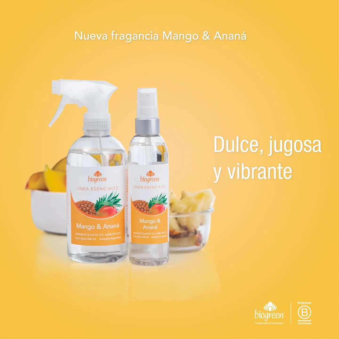 Mango & Ananá BioGreen Aromatizador Línea Esenciales  500 ml 1