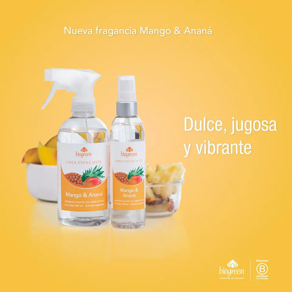 Mango & Ananá BioGreen Aromatizador Línea Esenciales  500 ml 1