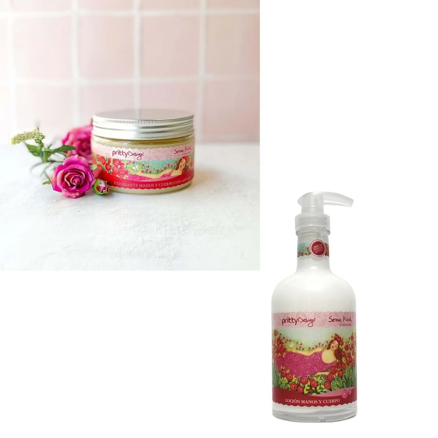 Set Loción Manos y Cuerpo 375ml y Exfoliante Manos y Cuerpo 250ml Rosa de Grasse 1