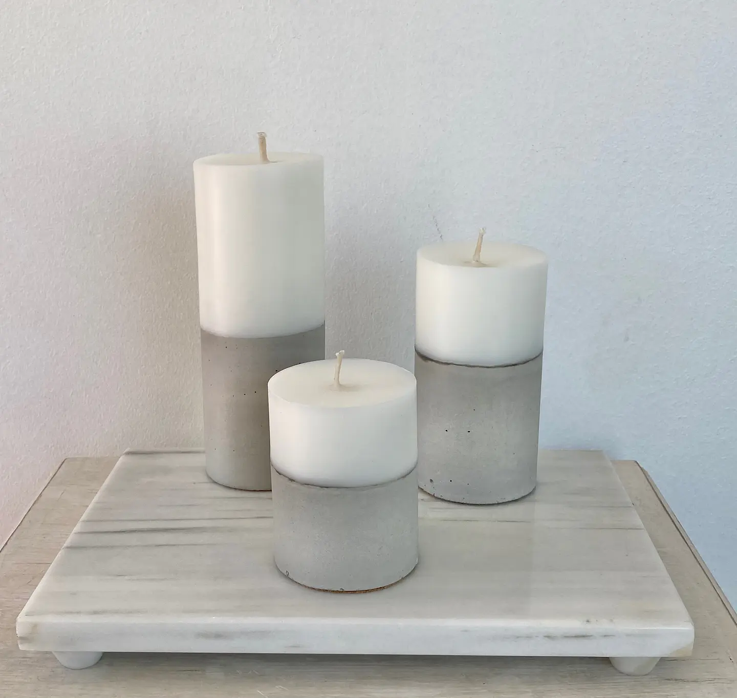 Trío Velas con Base de Cemento 1