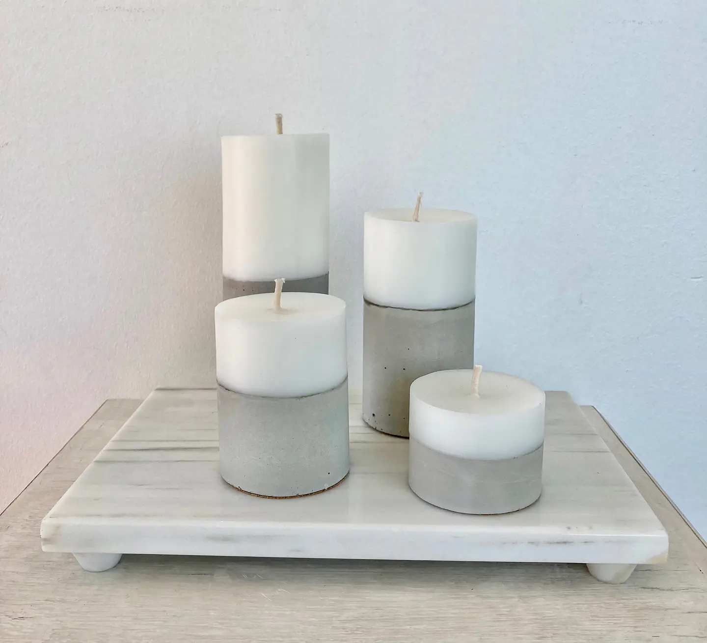 Cuarteto Velas con Base de Cemento 1