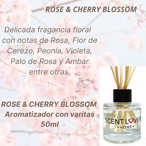 Rose & Cherry Blossom  Difusor con Varitas 50ml