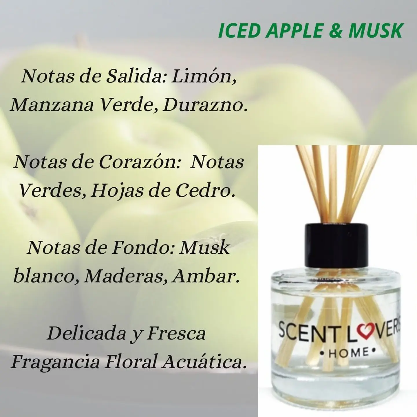 Iced Apple & Musk Difusor con Varitas 50ml 2