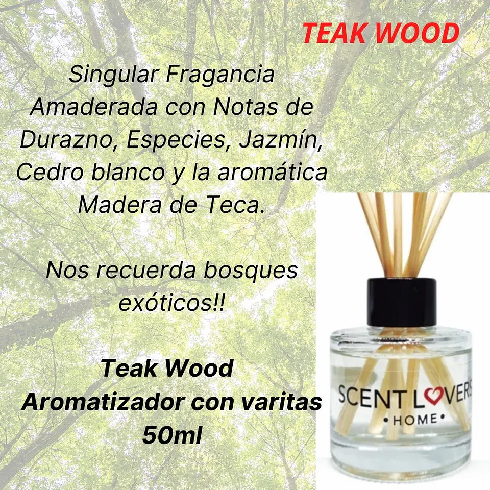Teak Wood Difusor con Varitas 50ml 1