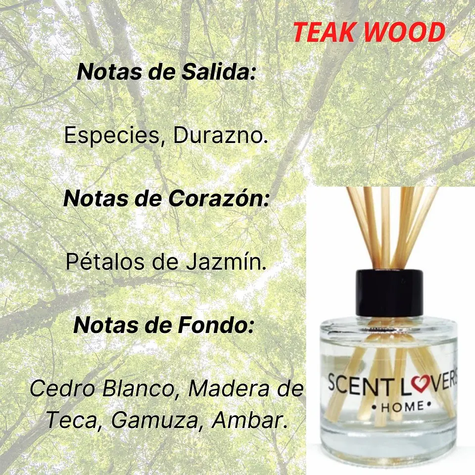Teak Wood Difusor con Varitas 50ml 2