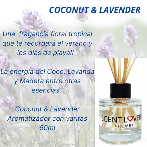 Coconut & Lavender Difusor con Varitas 50ml