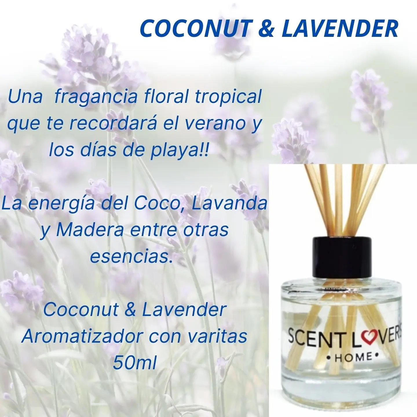 Coconut & Lavender Difusor con Varitas 50ml 1