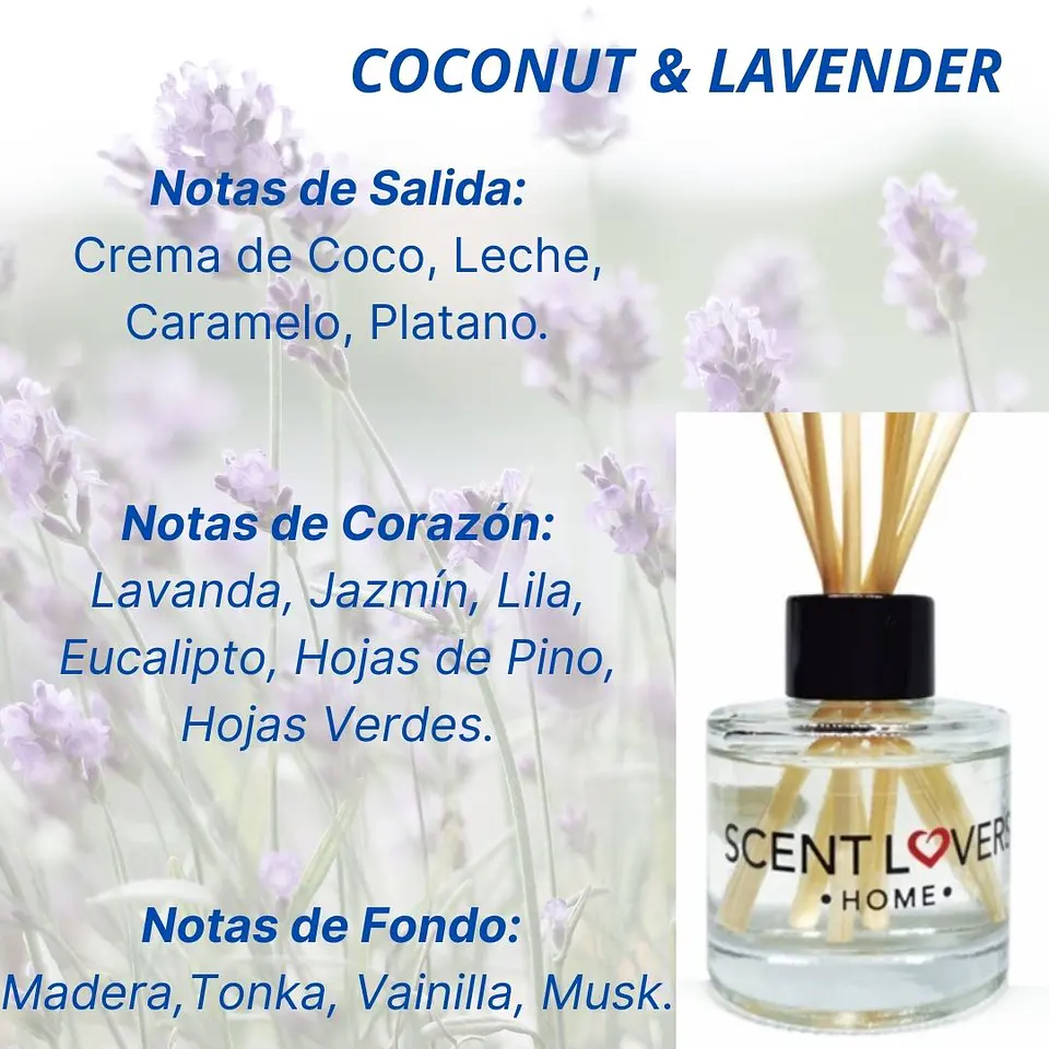 Coconut & Lavender Difusor con Varitas 50ml 2