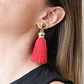 Aros Acero Quirúrgico con Borlas Rojas. - Miniatura 2