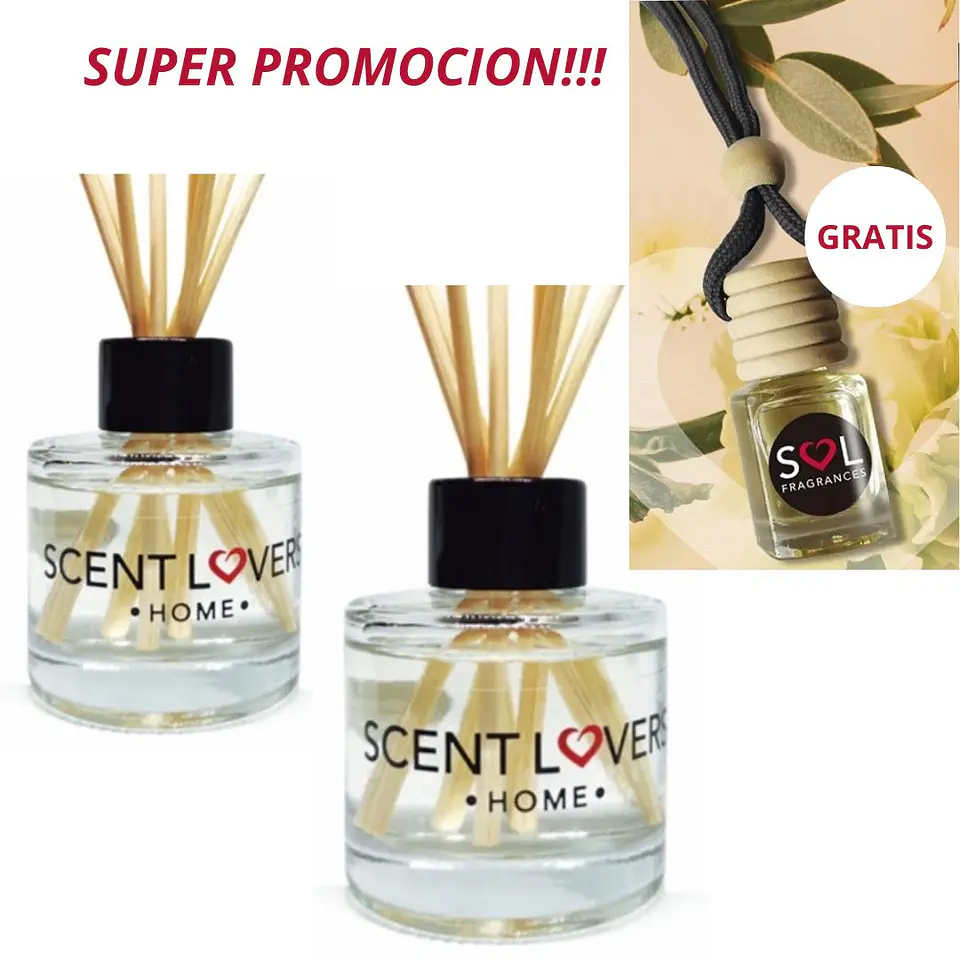 Pack 2 Aromatizadores 50ml, GRATIS Aromatizador de Colgar  1
