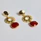 Aros bañados en oro con Cornalina Naranja - Miniatura 3