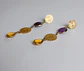 Aros bañados en oro con Citrino y Cuarzo Hidrotermal. - Miniatura 3
