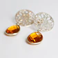 Aros bañados en plata con Citrino Hidrotermal. - Miniatura 1