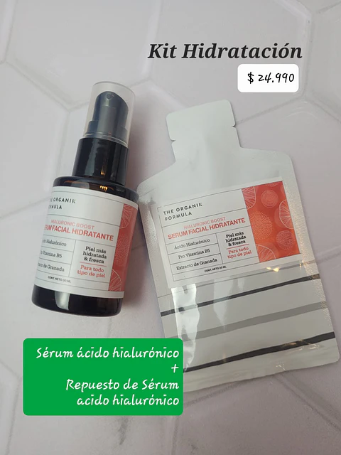 Pack Serum Hidratante Acido Hialurónico 30ml + Repuesto 30ml