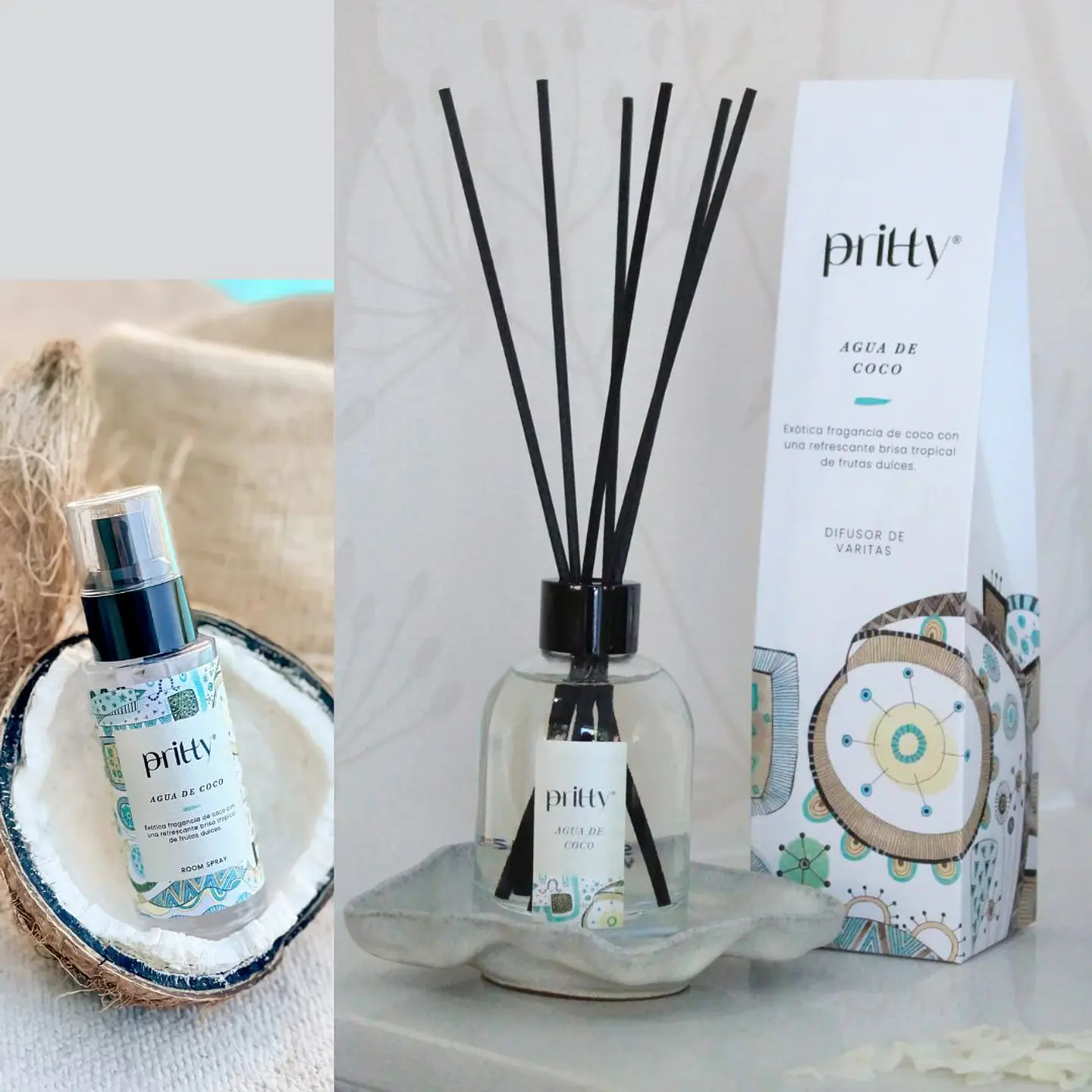 Agua de Coco Pack Mini Room Spray 50ml + Difusor 130ml 1