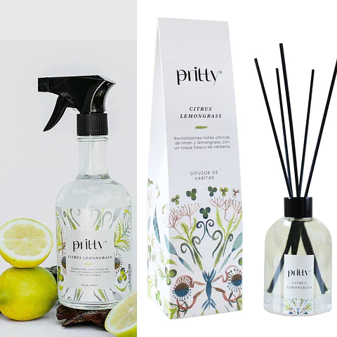 Citrus Lemongrass Pack Room Spray 375ml + Difusor 130ml