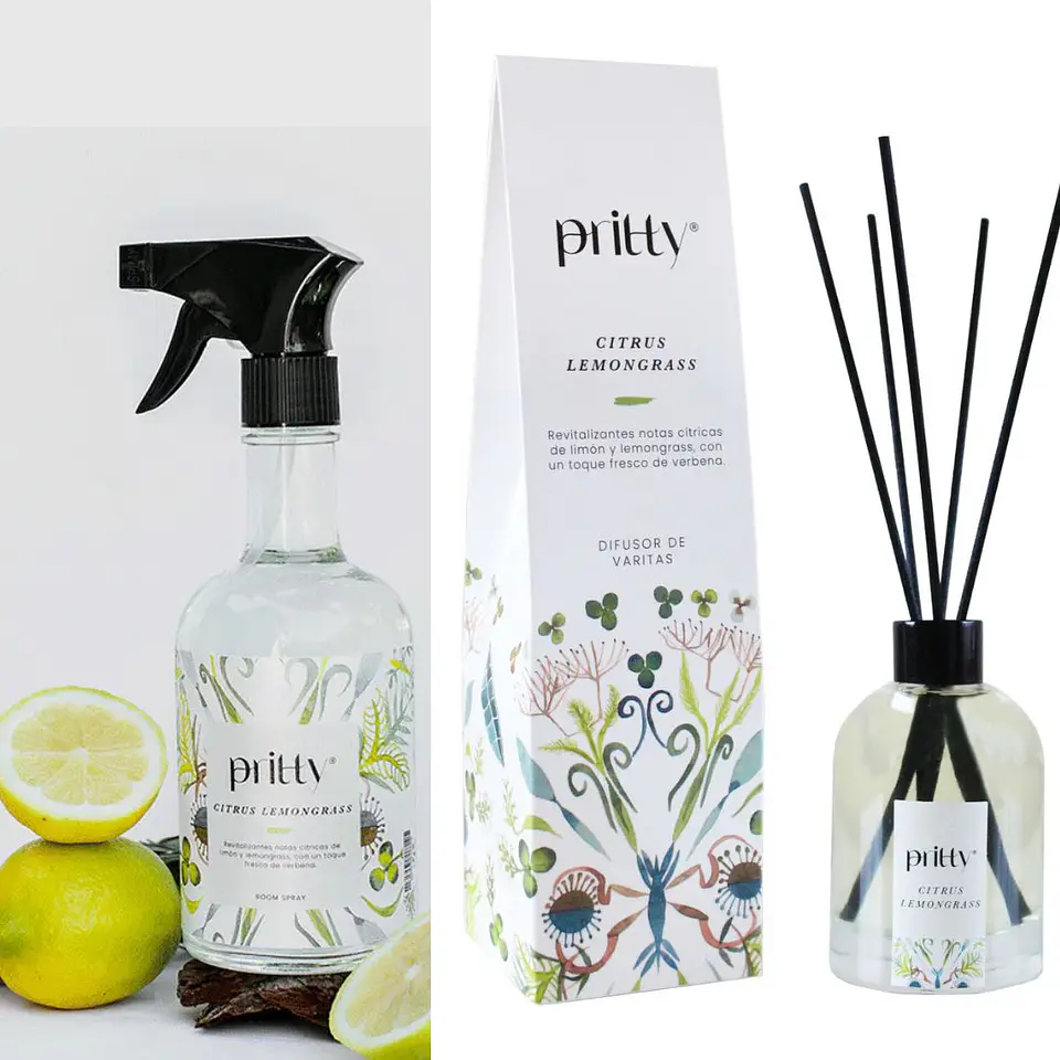 Citrus Lemongrass Pack Room Spray 375ml + Difusor 130ml 1