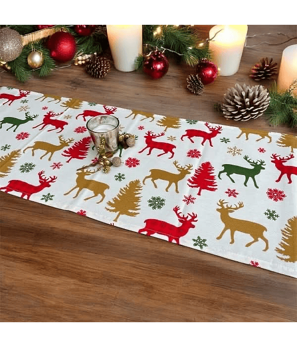 Camino de Mesa Navideño Renos