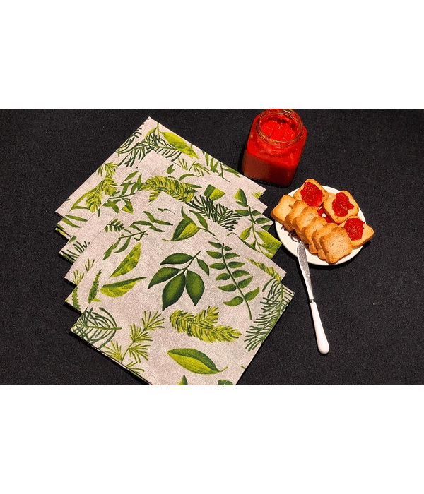 Set 6 Servilletas Hojas Verdes