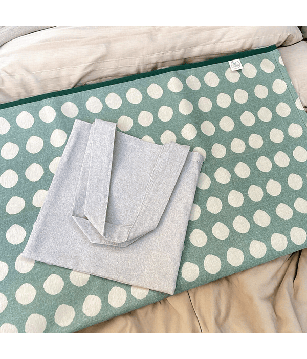 Mantel de Cama Lunares Verdes
