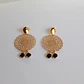 Aros bañados en oro con Cristales negros - Miniatura 1