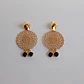 Aros bañados en oro con Cristales negros - Miniatura 2
