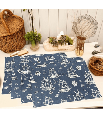 Set 4 Individuales Barcos a Vela 